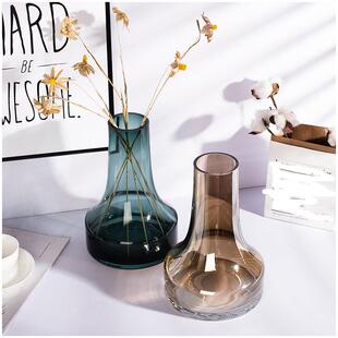 朗峰手作 XC02锥形彩色玻璃干花水培小花瓶 欧式花插软装餐桌花器