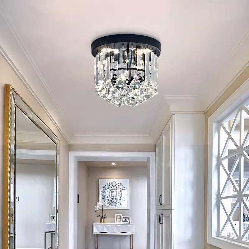 欧式轻奢个性水晶灯过道灯玄关灯入户走廊灯门厅阳台灯卧室吸顶灯