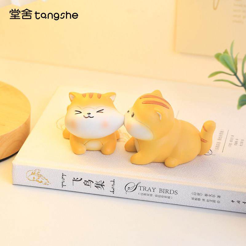 可爱猫咪嘴一个创意卡通情侣小摆件一对家居办公室桌面摆设小礼物,家居饰品,装饰摆件,淘宝优惠券,粉丝福利购,淘宝优惠卷