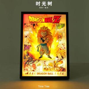 七龙珠超级赛亚人3悟天克斯冲出动漫3D立体装 饰挂画 饰灯画装
