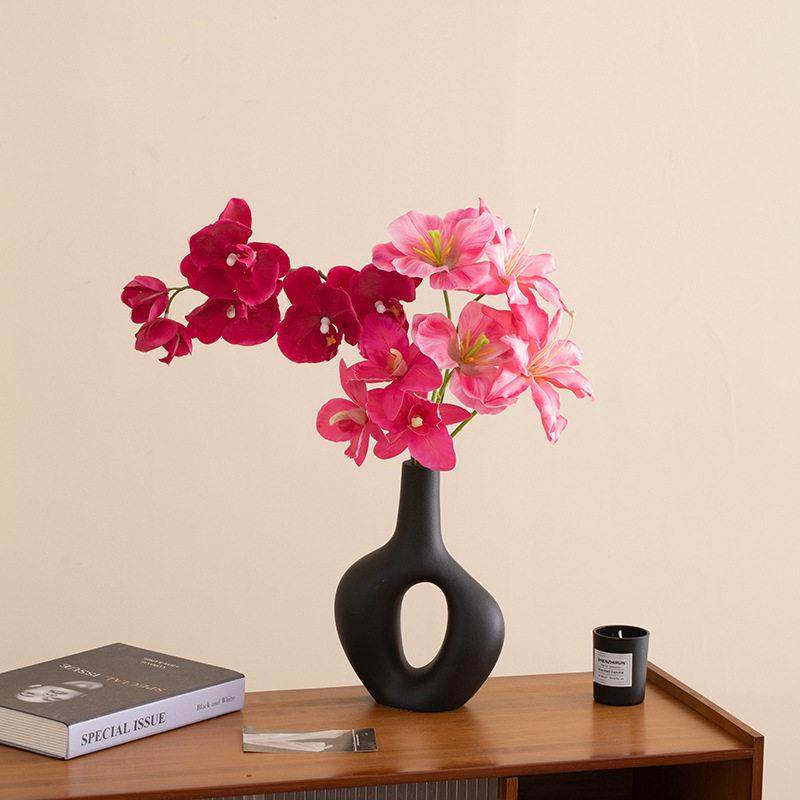 舒门蝴蝶兰人造花假花绢花干花花束花瓶包装客厅插花装饰品高端,家居饰品,桌面摆件,淘宝优惠券,粉丝福利购,淘宝优惠卷