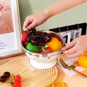 沥水碗蔬菜北欧风奶白色小大号沥水双耳碗水果盆水果盘水果篮防锈