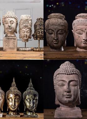 创意新中国禅宗佛头装饰泰国入口电视柜办公室水疗俱乐部纹身装饰