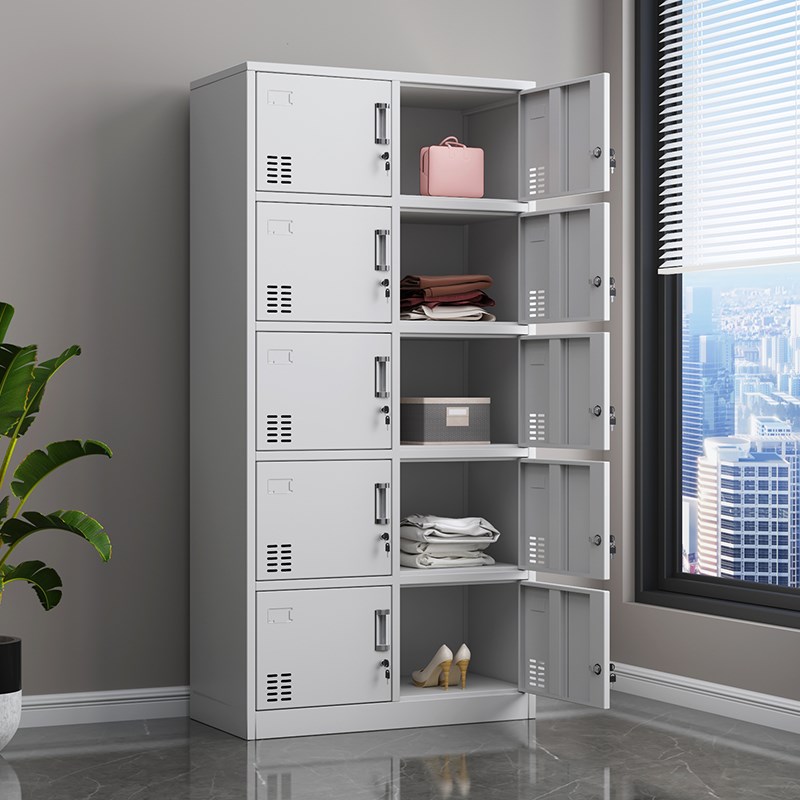 工厂宿舍十门员工更衣柜存包柜10门储物柜铁皮柜子带锁浴室换衣柜