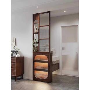 客厅玄关隔断实木屏风定制玻璃藤编储物柜卫生间遮挡门卧室隔断门