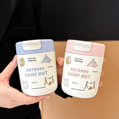 可爱保温咖啡杯网红少女心高颜值办公宽大口径316不锈钢小巧水杯