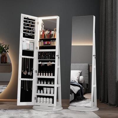 魔镜家居 360度旋转立体镜子全身镜落地全身镜多功能储物首饰柜