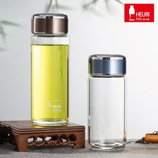 惠尔雅单层双层玻璃杯喝水家用水杯男女士加厚耐热茶杯子定制印字
