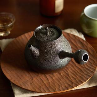 肆月家用壶煮水煮茶器提梁壶侧把烧水壶粗陶明火茶电陶炉壶功夫茶