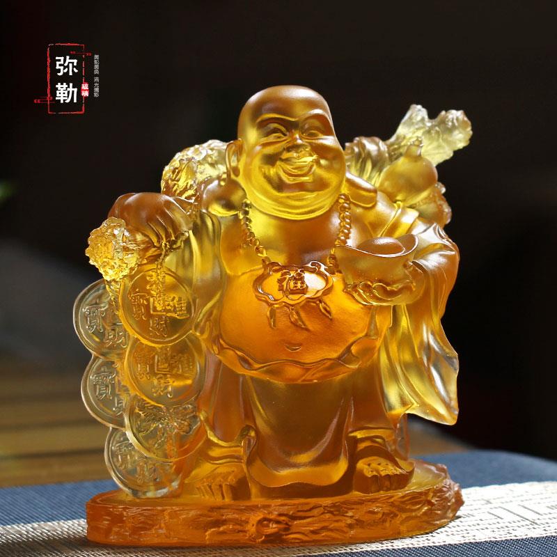 琉璃弥勒佛佛像摆件像摆件摆件布袋和尚居家佛堂寺庙供奉礼佛佛具