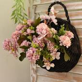 田园柳编壁挂花篮墙面装 吊篮编织篮创意藤编悬挂盆 饰彷真花套装