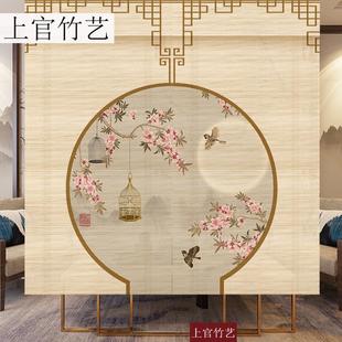 饰民宿茶馆装 定制窗户遮光竹帘窗帘卷帘茶室背景遮阳帘民宿装 饰