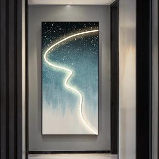 饰画轻奢走廊尽头led灯壁画过道高级感氛围挂画 玄关发光星空装