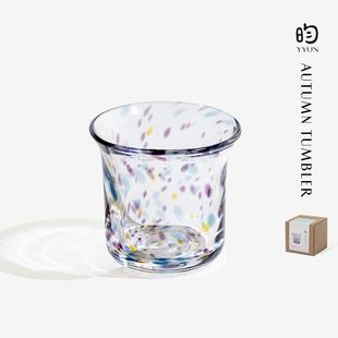 YYUN昀手工杯子玻璃杯水杯咖啡杯耐热茶杯波点杯清酒杯家用果汁杯