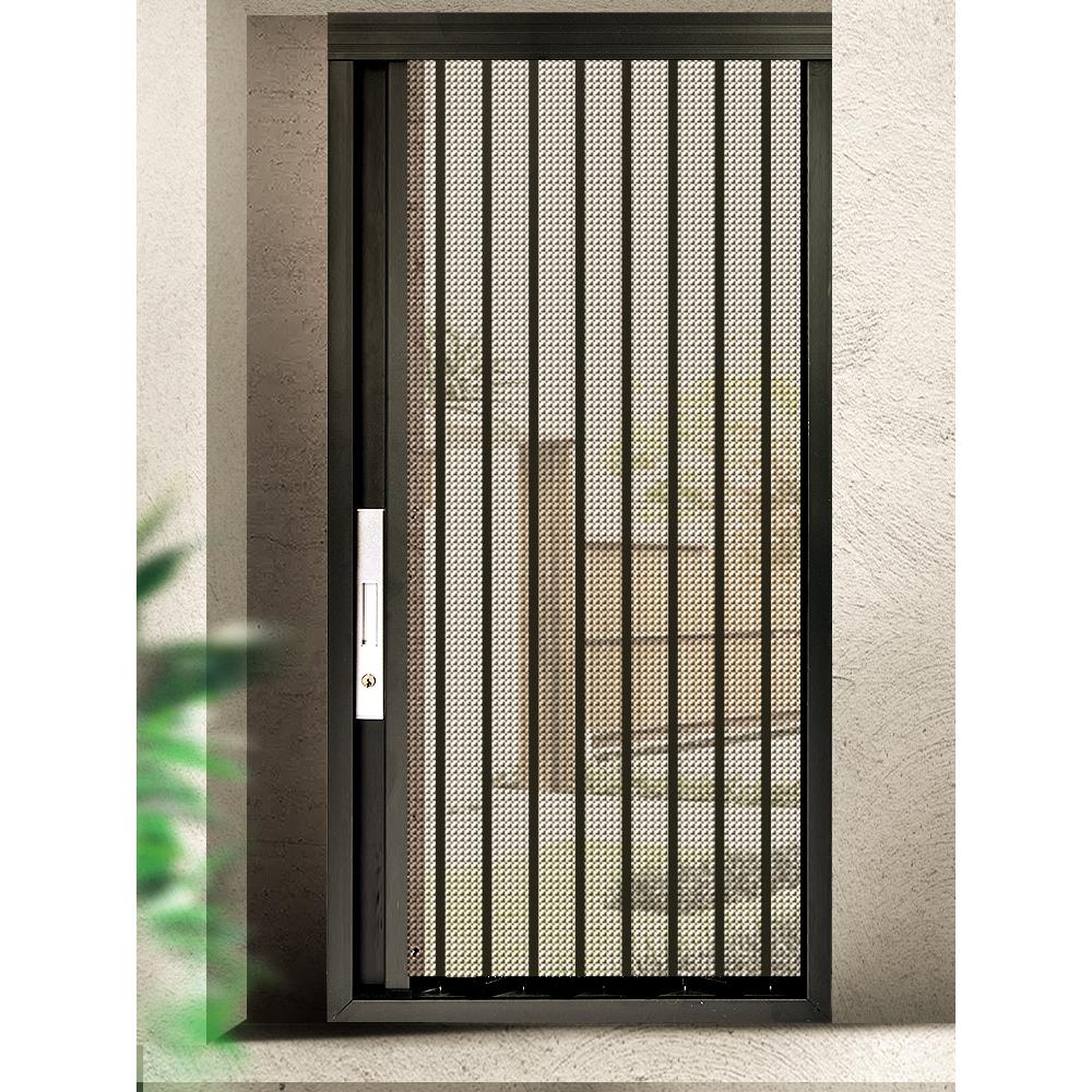 风琴式金刚网折叠纱门无轨推拉式铝合金带锁防蚊防盗入户门纱窗门