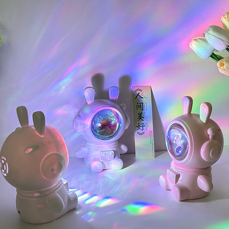 网红水波纹氛围灯旋转动态浪漫少女创意灯光卧室床头北极光小夜灯