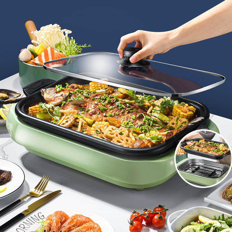 烤鱼炉家用纸包鱼专用火锅烧烤一体纸上烤鱼电烤盘无烟烤肉机商用