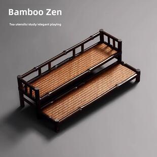 竹禅迹|多层壶架 紫竹茶杯架子茶具收纳架茶壶架茶棚置物架小号