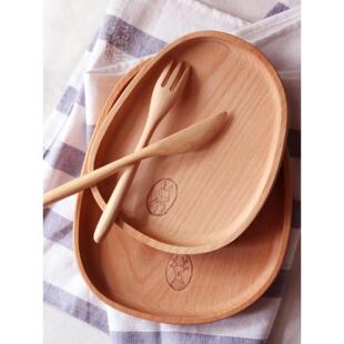 鹅卵石蜈蚣板、山毛榉木全木板不规则椭圆形托盘木板可爱动物原件