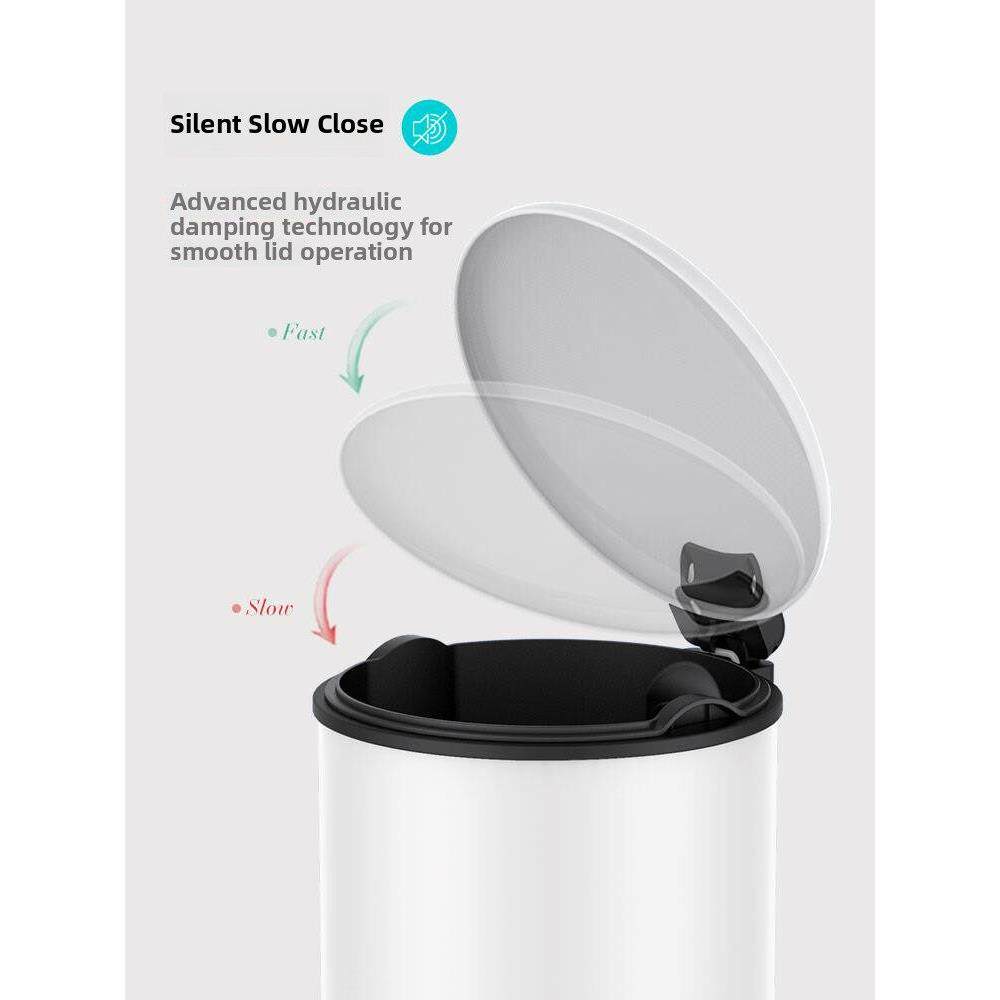 斯堪的纳维亚创意不锈钢垃圾桶带盖小家庭浴室脚操作大厨房卧室客