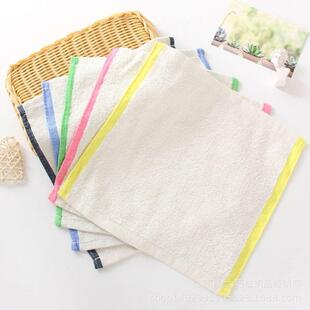 酒店餐厅厨房用清洁白色方巾酒店快餐厅用彩边毛巾用抹布