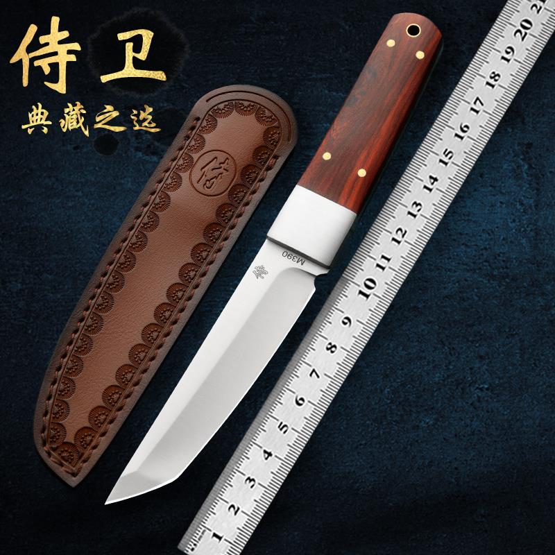 国产M390粉末钢露营手把肉小刀高硬度随身防身小刀户外刀