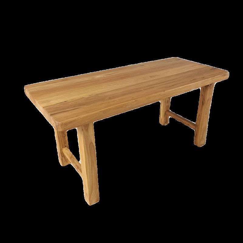 纯实木桌老榆木长桌免漆茶桌简约家用民俗原木书桌餐桌