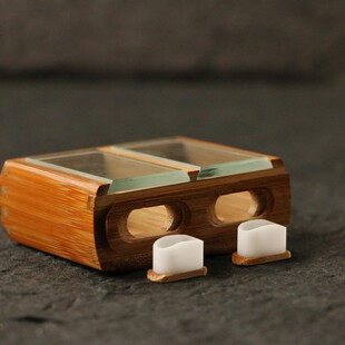 精品沪上名家邢奎老玉竹双室竹蛉盒子纯手工精工制作鸣虫盒竹虫具