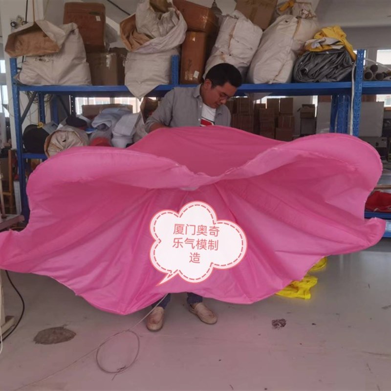 人体感应开合充气牵牛花 充气喇叭花 网红感应气模玫瑰花美陈道具