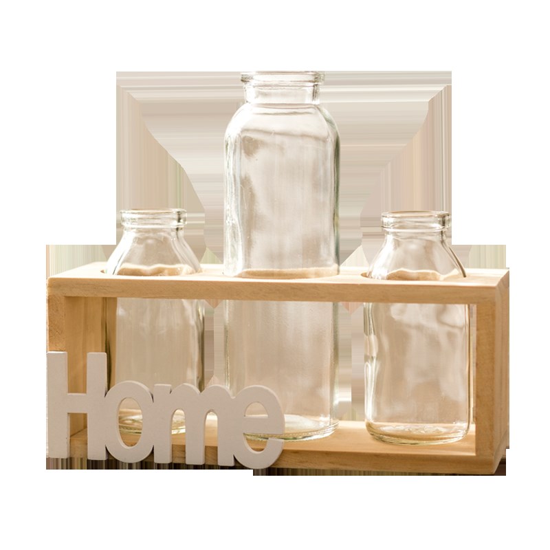 创意水培花瓶绿萝透明玻璃插花容器HOME家居餐客厅电视柜装饰摆件