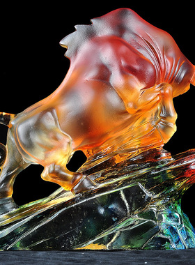 琉璃牛摆件招财家居摆设客厅玄关工艺品办公室装饰品开业乔迁礼品