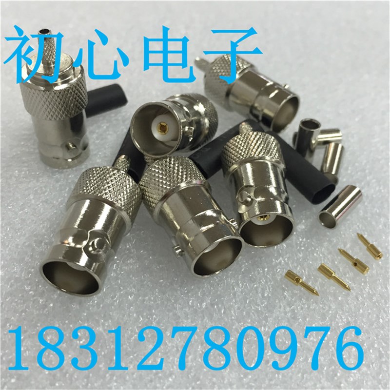 精诚BNC-K-1.5双针射频同轴连接器BNC母头焊接RG316 RG174同轴线