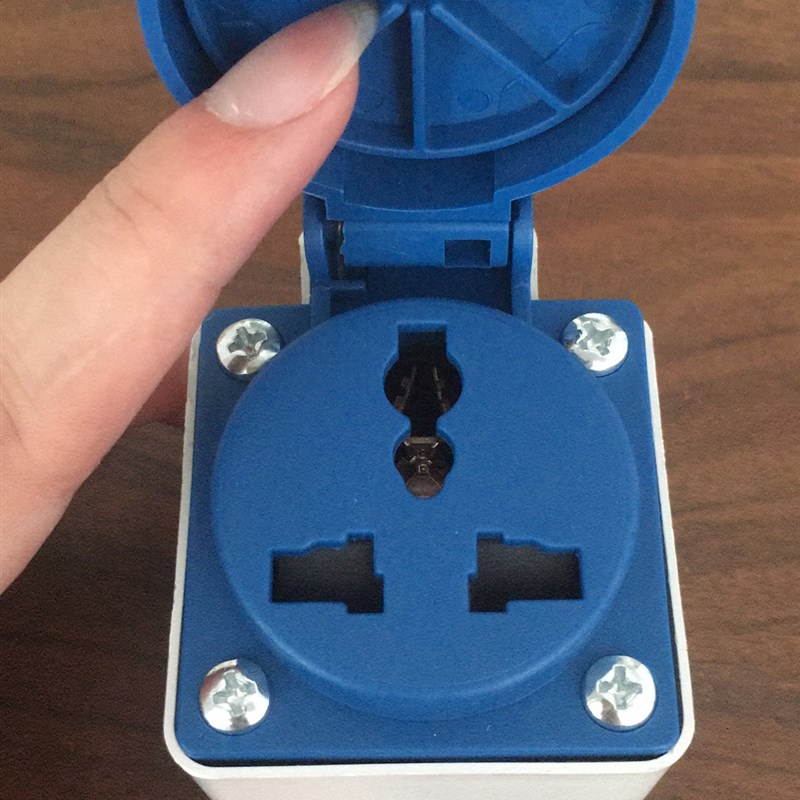 工业级防水多功能插座3孔16A带盖子万用插座312D 2P+E 220V IP44