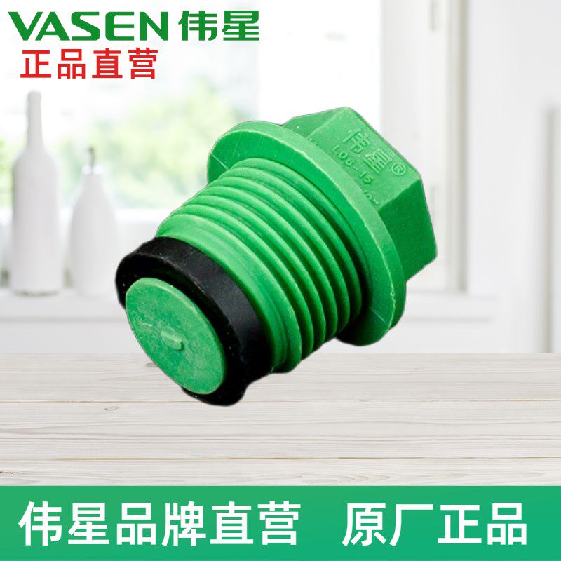 伟星管业ppr水管配件丝堵热熔管塞20冷热4分管堵外丝皮圈皮垫堵头