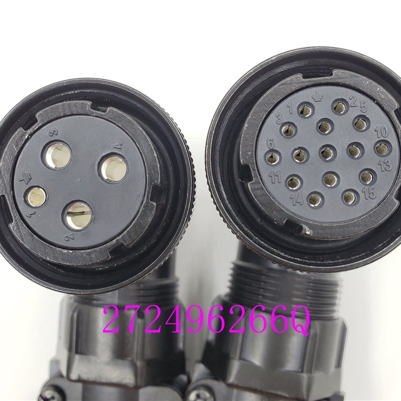 米格 信捷 迈信 华大伺服电机编码器插头动力线15芯 4芯接头