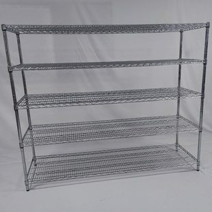不锈钢货架可移动防静电周转架镀铬带轮线网置物架家用网格层架子