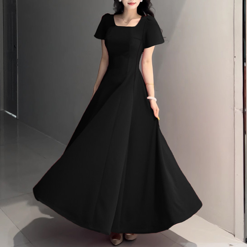 法式气质连衣裙高级感2026款气质收腰显瘦优雅内搭外穿A字大摆裙