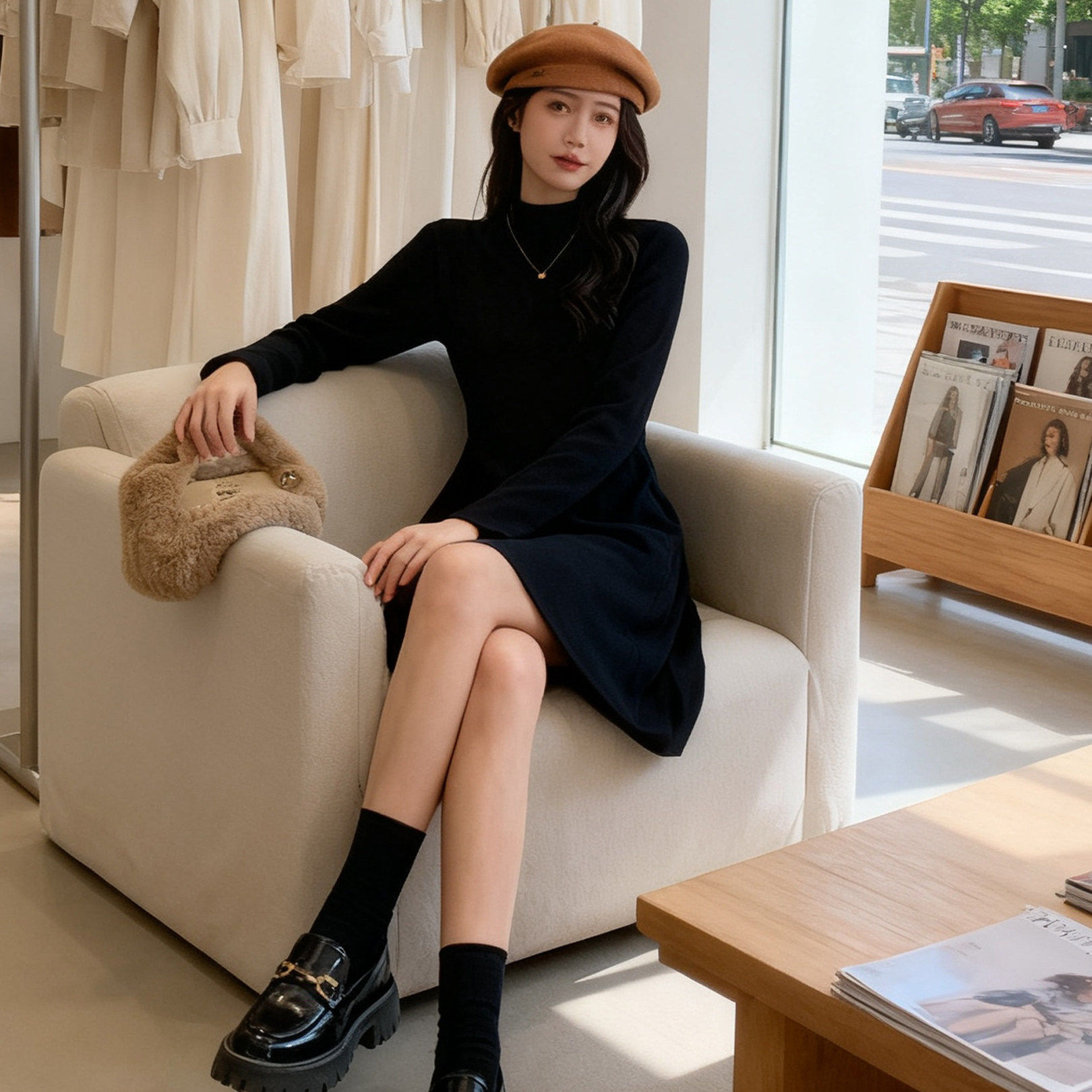 风凉夏黑色赫本风长袖连衣裙胖MM遮肉显瘦内搭小黑裙高级感,女装/女士精品,连衣裙,淘宝优惠券,粉丝福利购,淘宝优惠卷