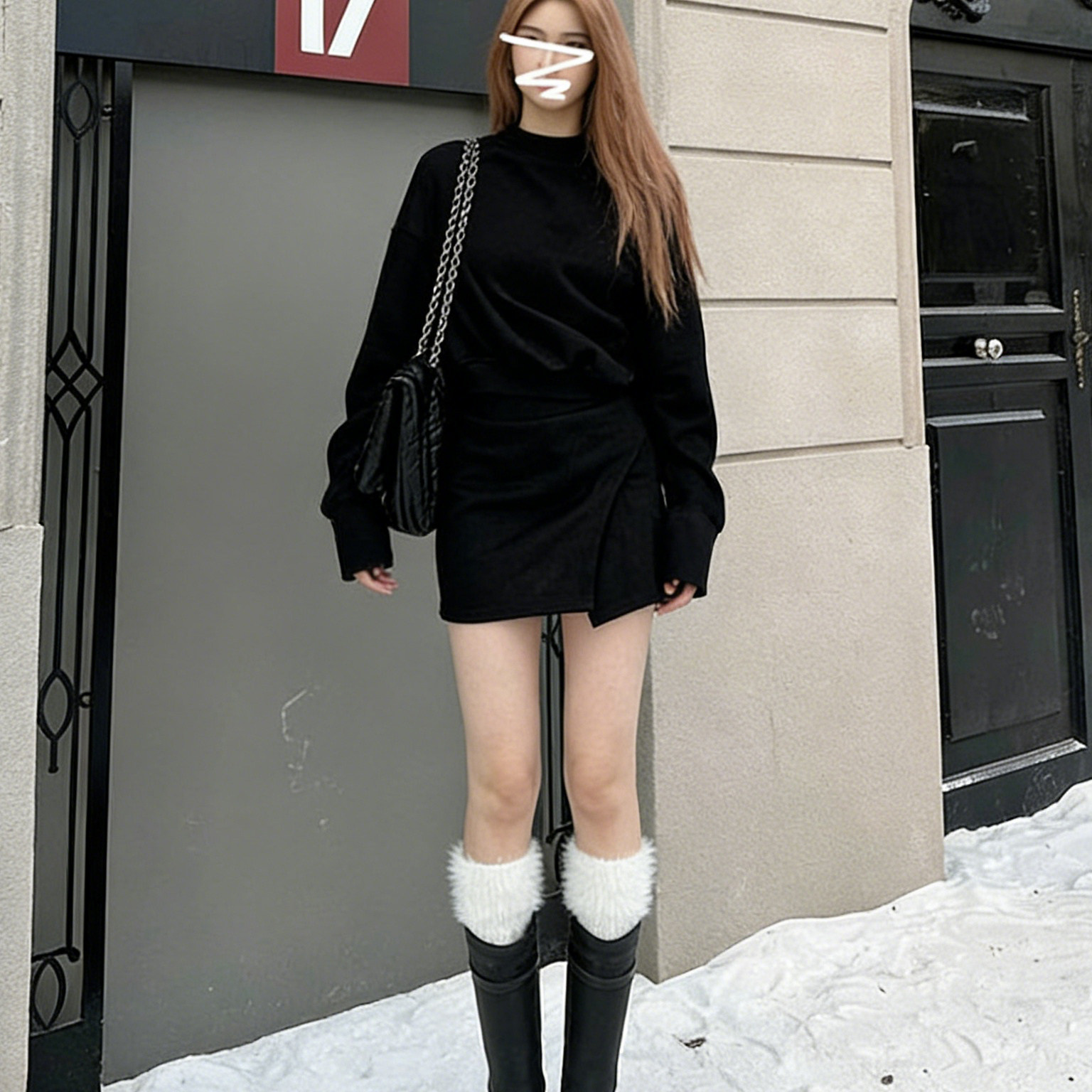 卫衣套装半身裙秋冬2026御姐风穿搭一整套遮肉显瘦包臀裙气质穿搭