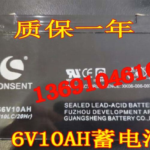 CONSENT蓄电池GS6V10AH (6M10LC/20HR)6V10AH玩具车 照明电源电池