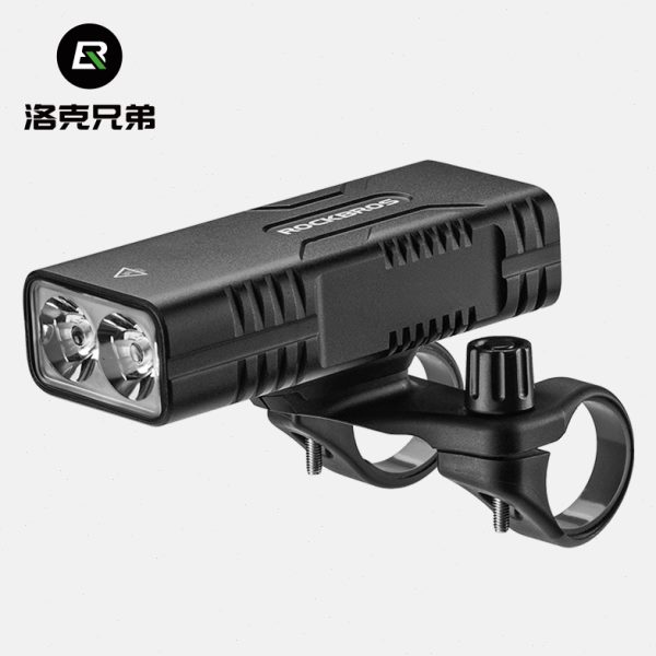 洛克兄弟自行车灯前灯强光手电筒充电USB夜骑山地公路车骑行装备