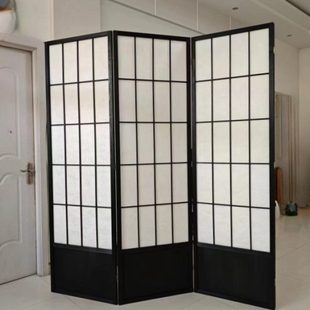 屏风隔断简约现代移动折屏禅意客厅玄关折叠樟子格背景墙 实木日式