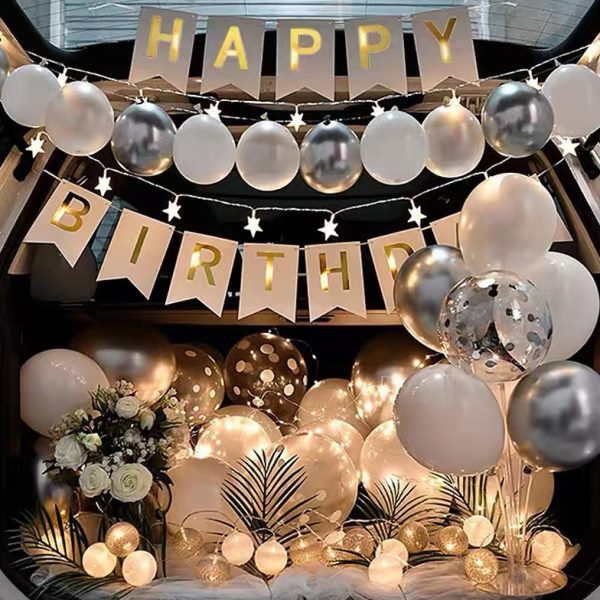 汽车后备箱生日惊喜网红表白求婚女儿童生日气球轿车尾箱布置装饰