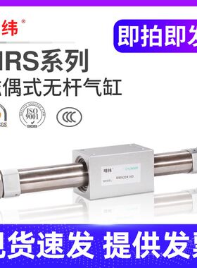 磁耦式无杆气缸RMS10/16/20/25-50-100-200-300-400-500-600-1000