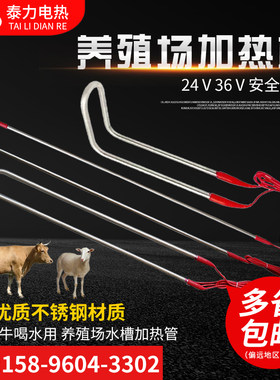 牛羊养殖场水槽低电压潜水不锈钢U型单头加热管24V36V500W800W