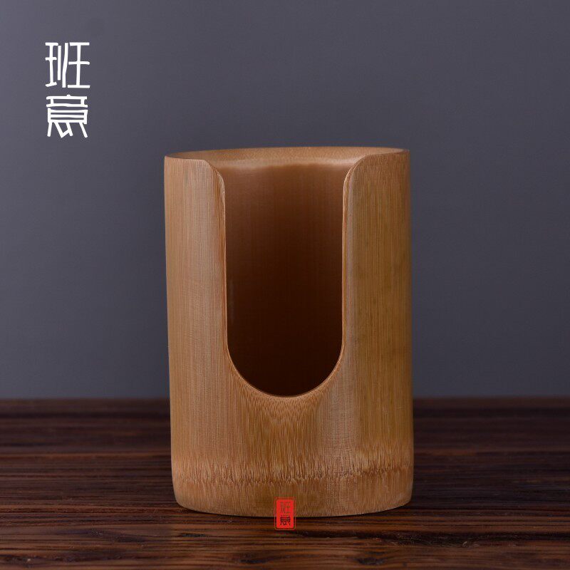 班意 茶杯笼日式竹杯篓茶杯收纳筒茶杯架收纳盒 功夫茶具茶道零配