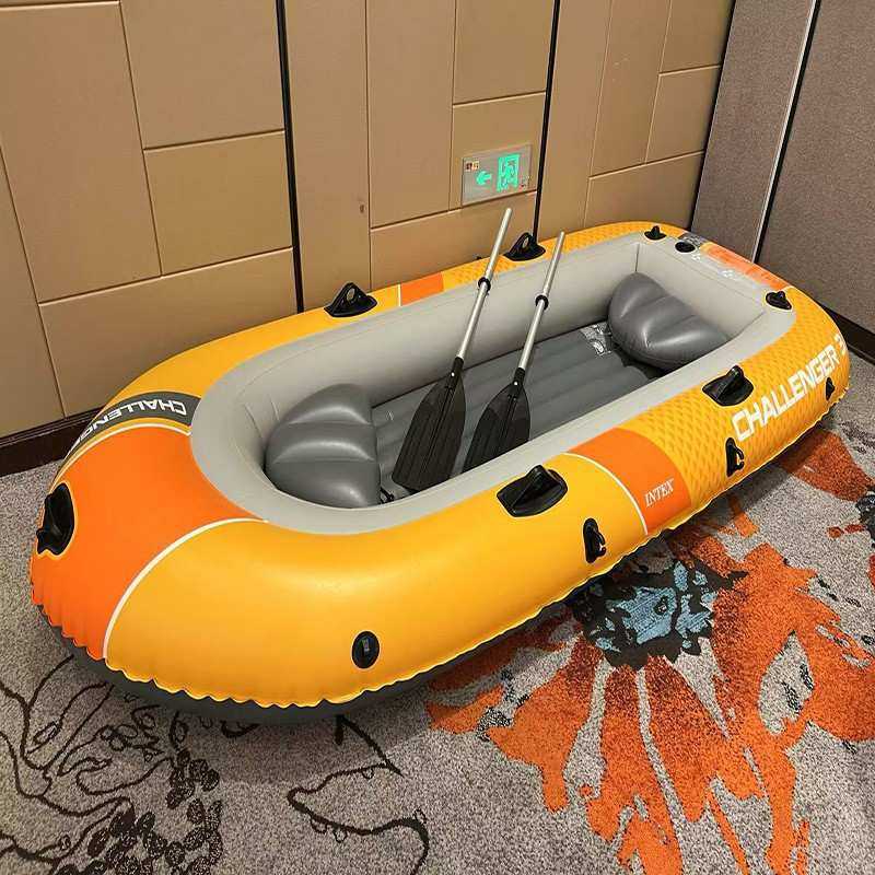 INTEX充气船 两人三人加厚橡皮艇 2人3人挑战者皮筏艇休闲折叠船