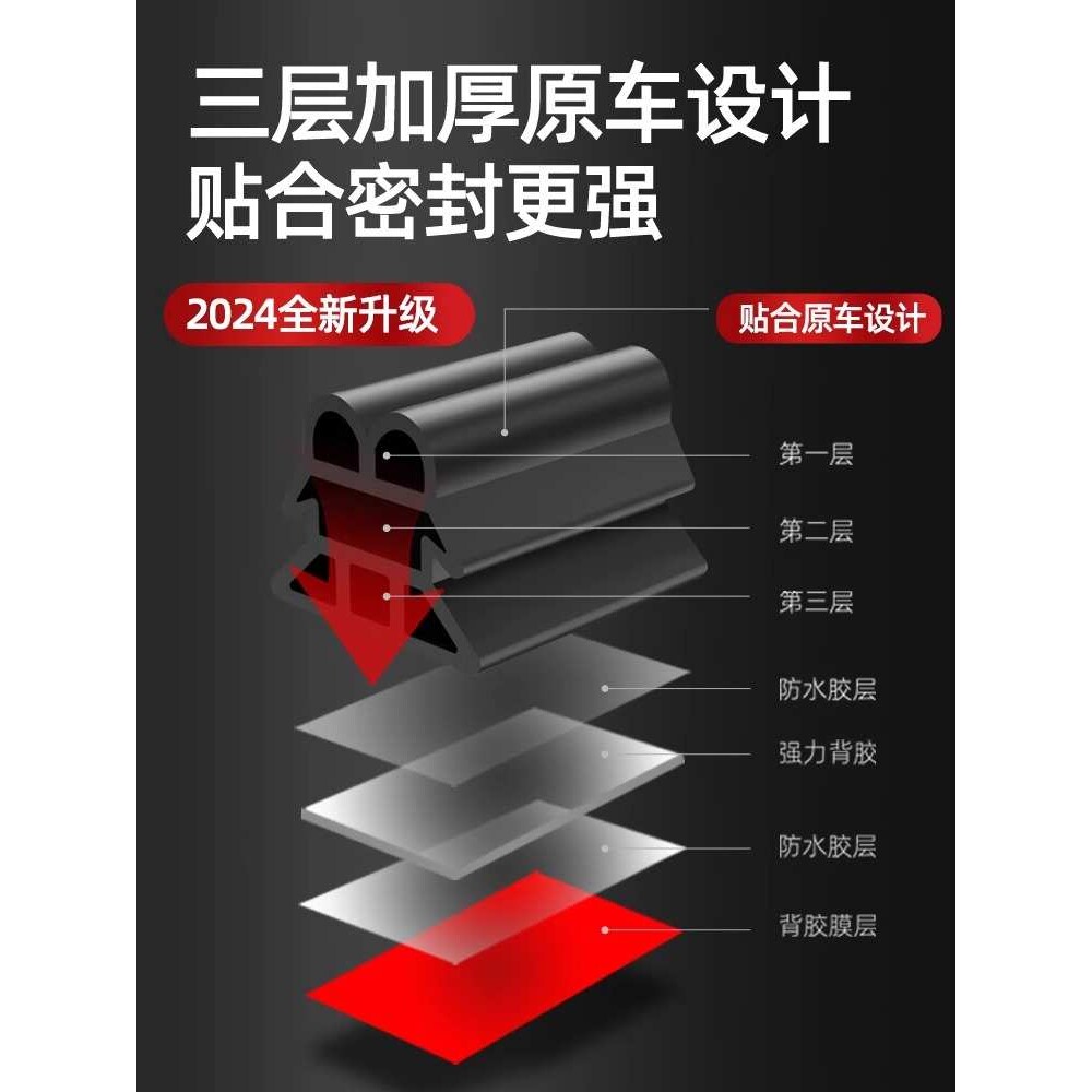 汽车密封条车门隔音条通用门缝车门框防风降噪防尘条货车门框胶条