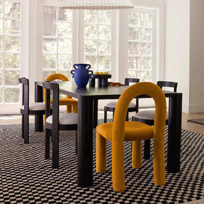 北欧全实木餐桌极简长方形会议桌设计师工作台简易长条桌创意书桌