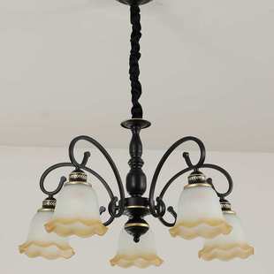 美式复古吊灯简约创意铁艺客厅灯轻奢简欧仿古吊链灯具厂可换灯泡